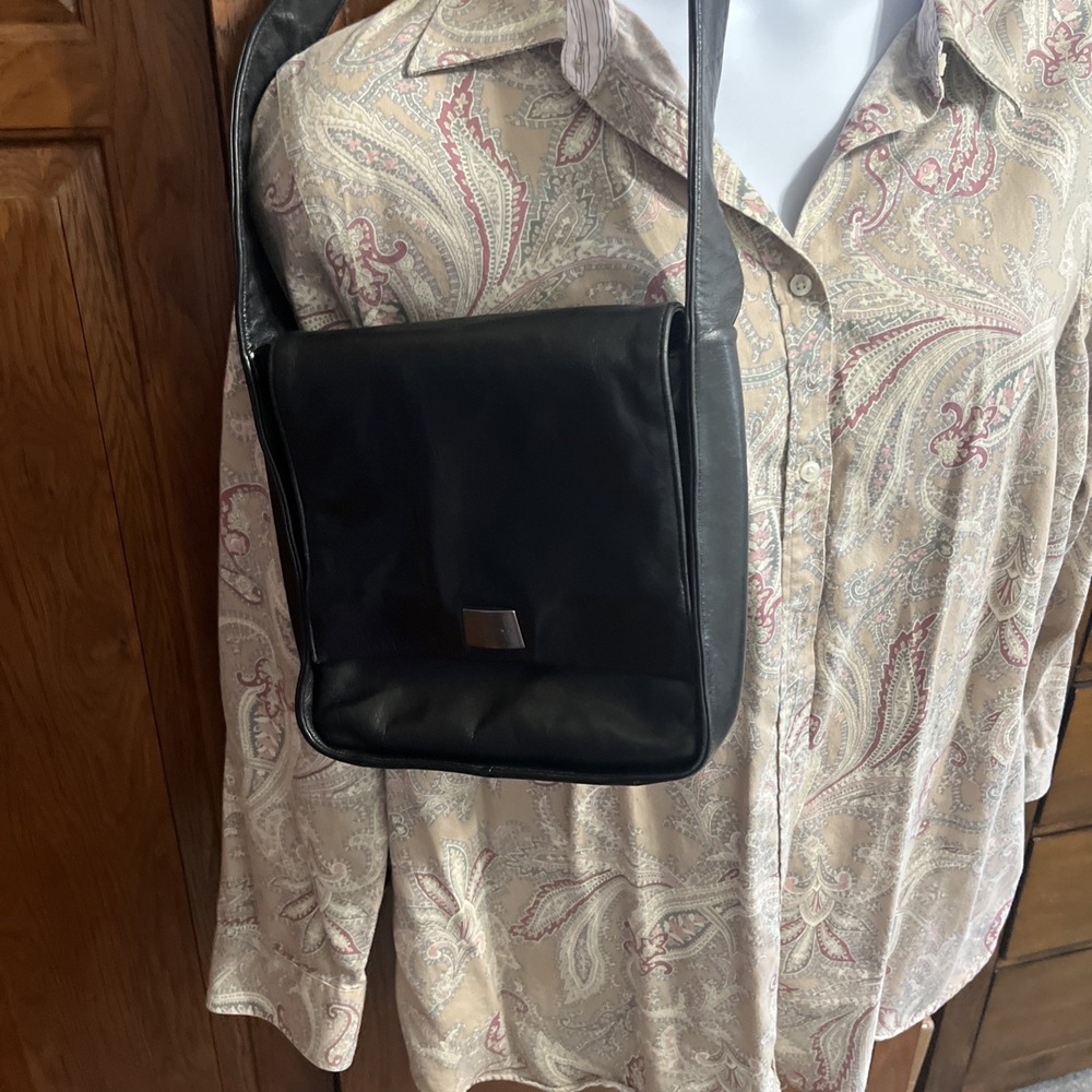 Perlina New York Black Soft Leather Small Bag‎ Purse